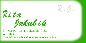 rita jakubik business card